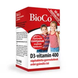 BioCo D3-vitamin 400 rágótabletta gyermekeknek 60x