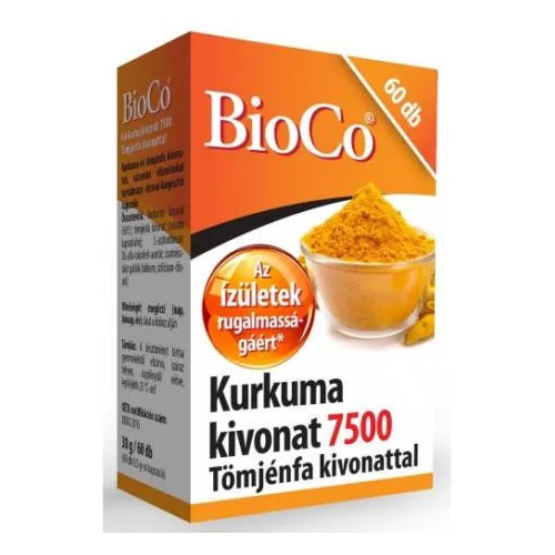 BioCo Kurkuma kivonat 7500 Tömjénfa kivonattal kapszula 60x