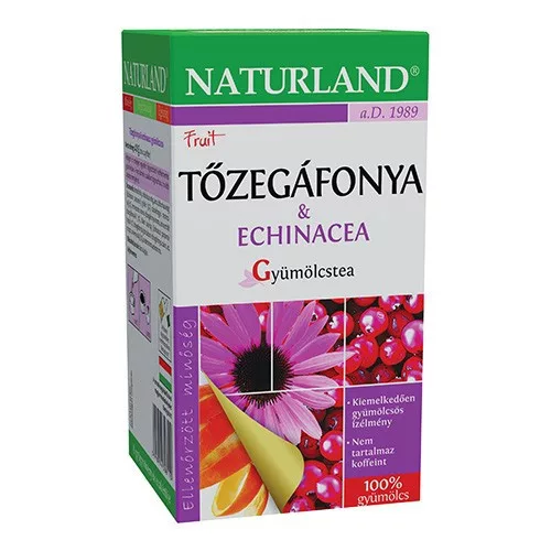 Naturland Gyümölcstea tőzegáfonyával és echinaceával 20x2g