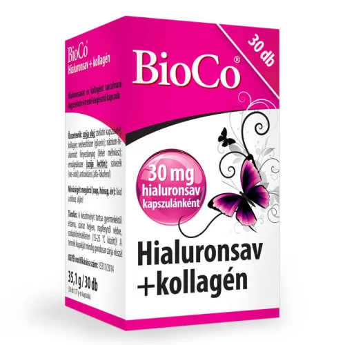 BioCo Hialuronsav + Kollagén lágyzselatin kapszula 30x