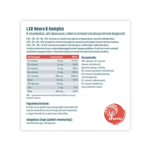 LXR Neuro B Komplex kapszula 60x