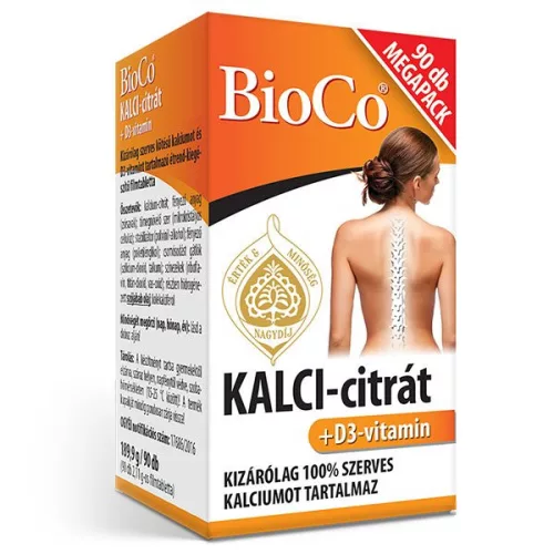 BioCo Kalci-citrát+D3-vitamin filmtabletta 90db