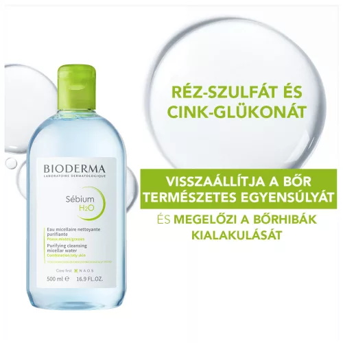 Bioderma Sébium H2O arc- és sminklemosó 500ml