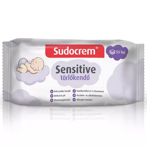 Sudocrem Sensitive törlőkendő 55X