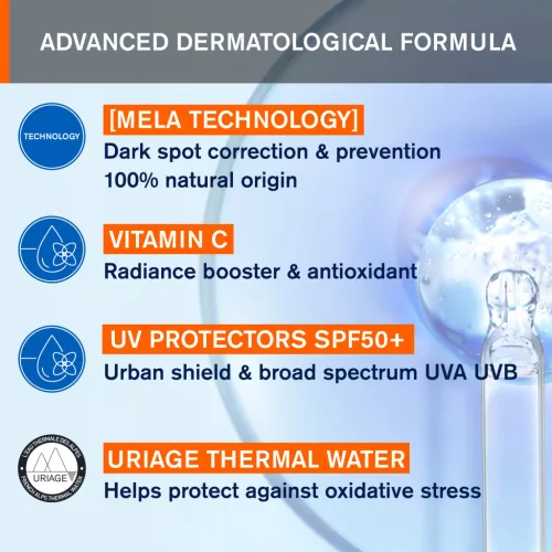 Uriage Dépiderm barna foltok elleni nappali krém SPF50 30ml