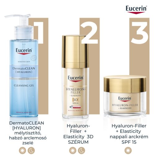 Eucerin Hyaluron-Filler + Elasticity Bőrtömörséget regeneráló nappali arckrém SPF15 50ml