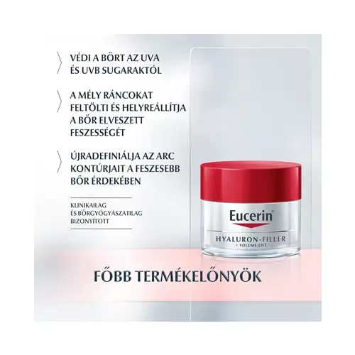 Eucerin Hyaluron-Filler+Volume Lift Bőrfeszesítő nappali arckrém normál, vegyes bőrre 50ml