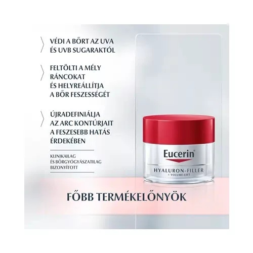 Eucerin Hyaluron-Filler+Volume Lift Bőrfeszesítő nappali arckrém száraz bőrre 50ml