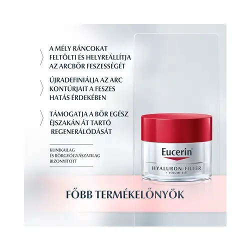 Eucerin Hyaluron-Filler+Volume Lift Bőrfeszesítő éjszakai arckrém 50ml