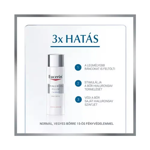 Eucerin Hyaluron-Filler Ráncfeltöltő nappali arckrém normál, vegyes bőrre 50ml