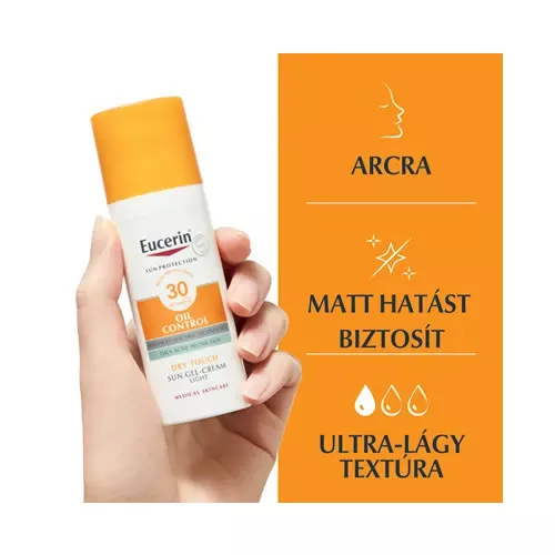 Eucerin Sun Oil Control napozó krém-gél arcra FF30+ 50ml