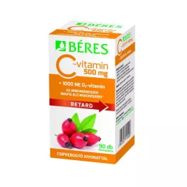   Béres C-vitamin 500 mg Retard filmtabletta csipkebogyó kivonattal + 1000NE D3-vitamin 90x