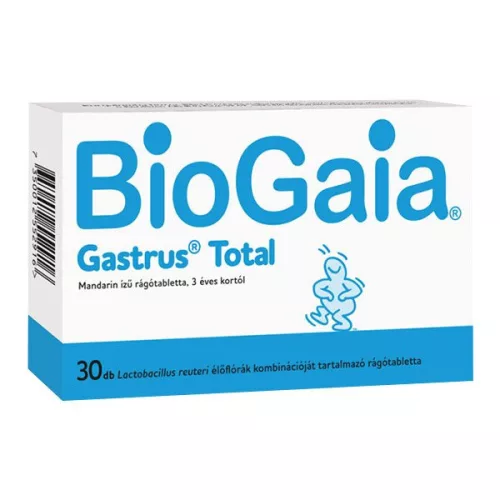 BioGaia Gastrus Total rágótabletta mandarin ízű 30x