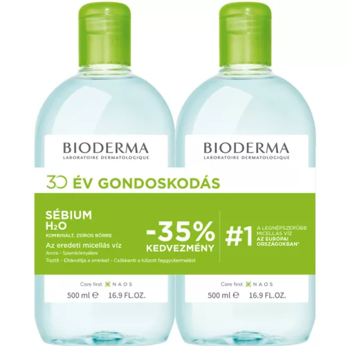 Bioderma Sébium H2O arc- és sminklemosó 2x500ml
