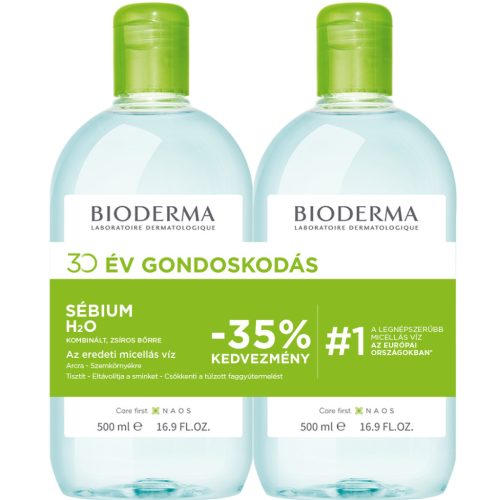 Bioderma Sébium H2O arc- és sminklemosó 2x500ml