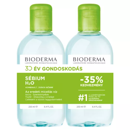 Bioderma Sébium H2O arc- és sminklemosó 2x250ml