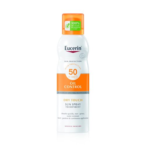Eucerin Sun Oil Control Dry Touch Színtelen napozó aerosol spray SPF50 200ml