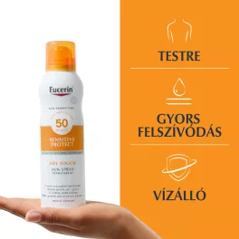   Eucerin Sun Oil Control Dry Touch Színtelen napozó aerosol spray SPF50 200ml