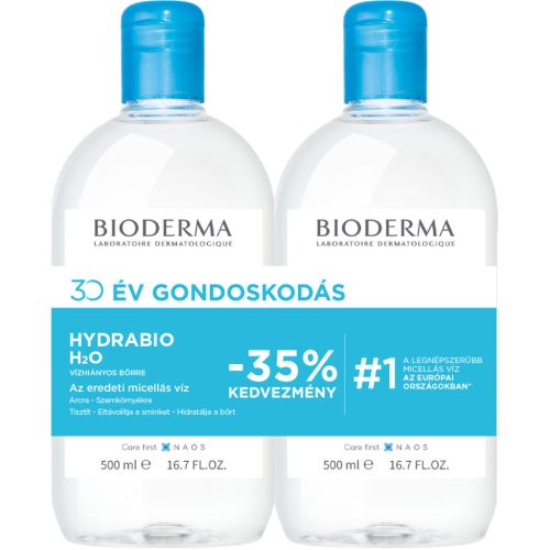Bioderma Hydrabio H2O arc- és sminklemosó 2x500ml