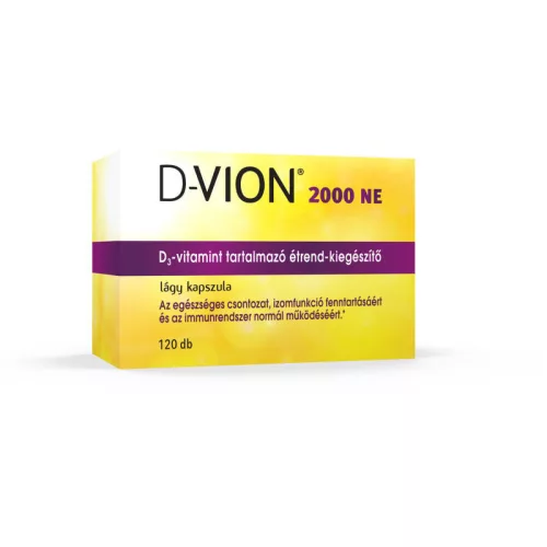 D-Vion D3-vitamin 2000 NE étrend-kiegészítő lágy kapszula 120x