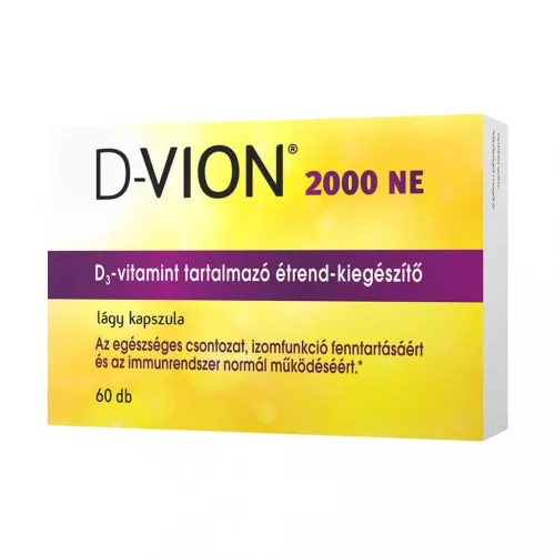 D-Vion D3-vitamin 2000 NE étrend-kiegészítő lágy kapszula 60x