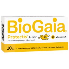   Biogaia Junior+D3 vitamin étrend-kiegészítő rágótabletta narancs ízű 10x
