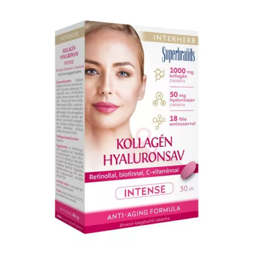 Interherb Kollagén+hyaluronsav intense tabletta 30x