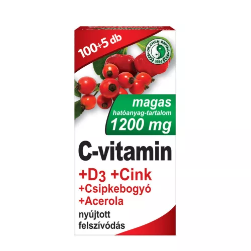 Dr. Chen 1200 mg C-vitamin + D3-vitamin+ cink+ csipkebogyó+ acerola 105x