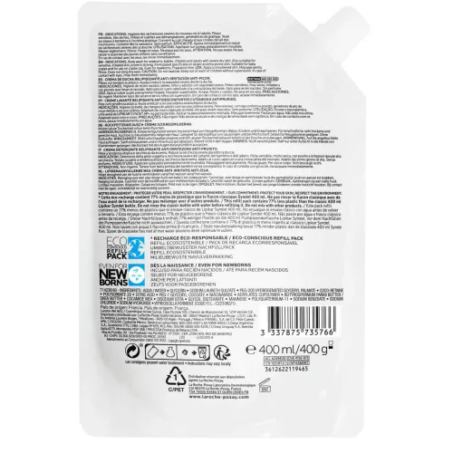 La Roche Posay Lipikar Syndet AP+ krémtusfürdő utántöltő 400ml