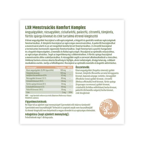 LXR Menstruációs Komfort Komplex 60x