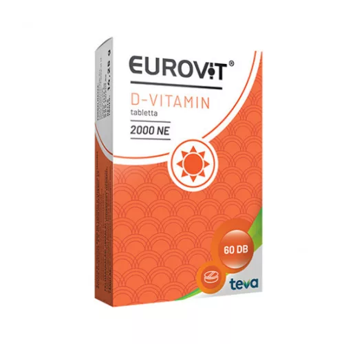 Eurovit D-vitamin 2000 NE étrend-kiegészítő tabletta 60x