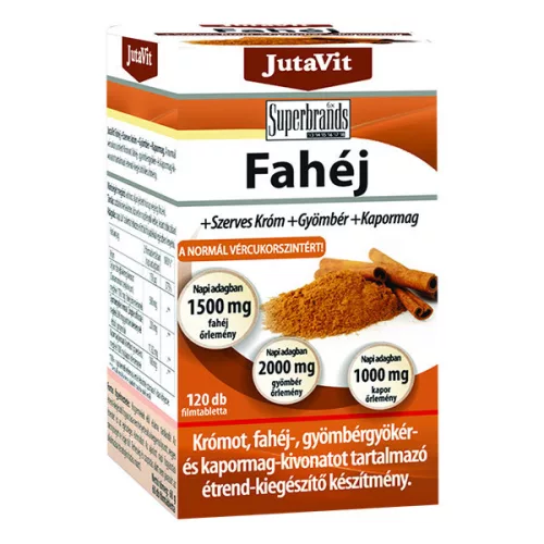 JutaVit Fahéj+Szerves Króm+Gyömbér+Kapormag tabletta 120x