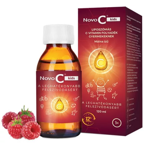 Novo C Kids C-vitamin liposzómás folyadék málna ízben 120ml