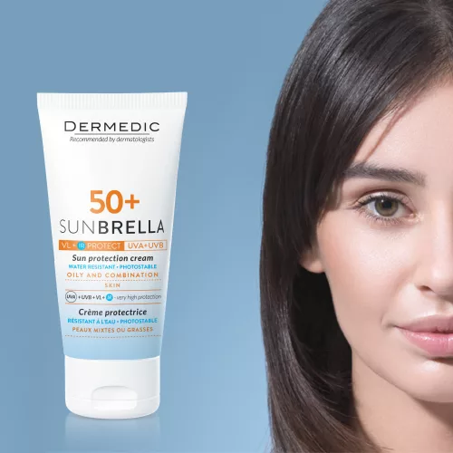 Dermedic Sunbrella Fényvédő arckrém SPF50+ száraz és normál bőrre 50g