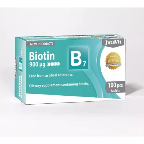 JutaVit Biotin (B7-vitamin) tabletta 900mcg 100x