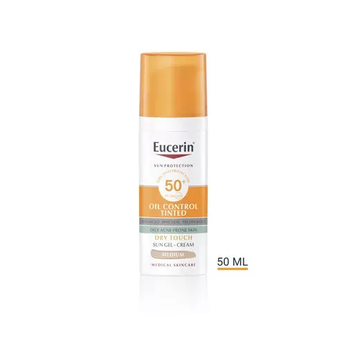 Eucerin Sun Oil Control színezett napozó krém-gél arcra medium SPF50+  50ml