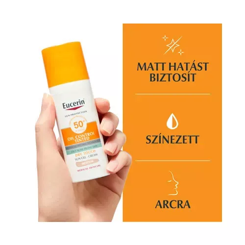 Eucerin Sun Oil Control színezett napozó krém-gél arcra medium SPF50+  50ml
