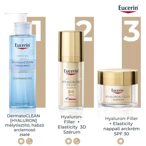 Eucerin Hyaluron-Filler + Elasticity Bőrtömörséget regeneráló nappali arckrém SPF30 50ml