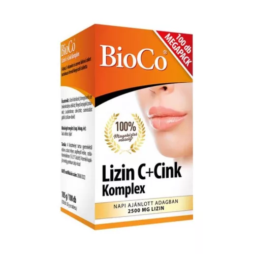 BioCo Lizin C+Cink Komplex étrend-kiegészítő tabletta 100x