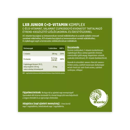 LXR Junior C+D-vitamin Komplex rágótabletta 60x