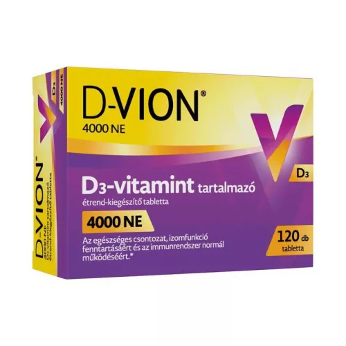 D-Vion 4000 NE D3-vitamint tartalmazó étrend-kiegészítő tabletta 120x