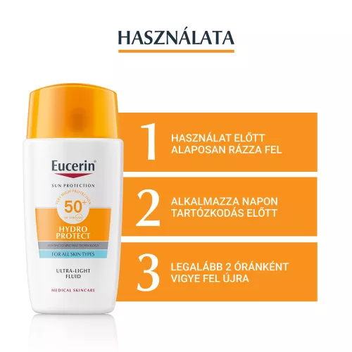 Eucerin Sun Hydro Protect ultra-könnyű napozó fluid arcra SPF 50+ 50ml