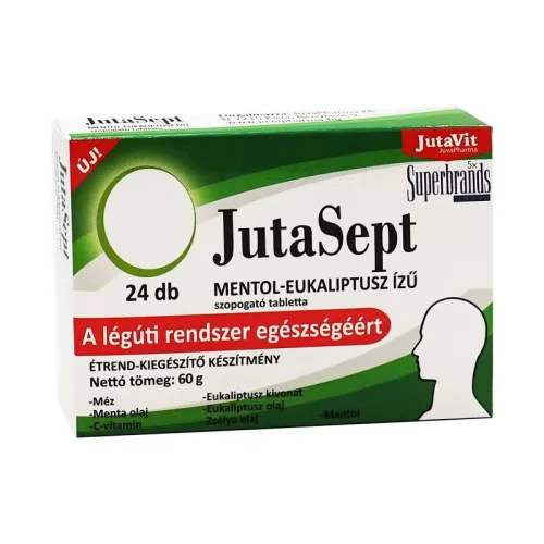 JutaVit Jutasept szopogató tabletta mentol-eukaliptusz ízű 24x