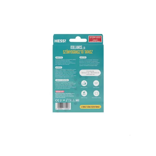 Elysium HESS! kullancs- és szúnyogriasztó állatos tapasz enyhébb aromával 0-3 éves kor között 60x