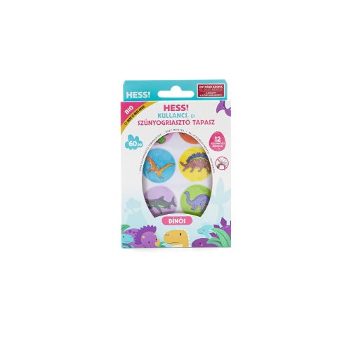 Elysium HESS! kullancs- és szúnyogriasztó dínós tapasz enyhébb aromával 0-3 éves kor között 60x