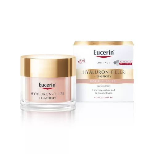 Eucerin Hyaluron-Filler + Elasticity bőrtömörséget regeneráló nappali arckrém Rose SPF30 50ml