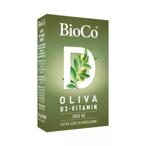 BioCo Oliva D3-vitamin 3000 NE lágyzselatin kapszula 60x
