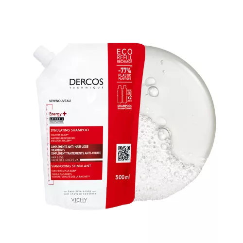 VICHY Dercos Energy+ Energiát adó sampon hajhullás ellen utántöltő 500ml