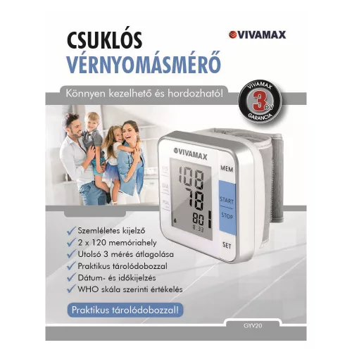 Vivamax V20 csuklós vérnyomásmérő 1x