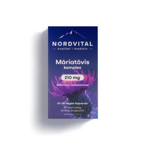Nordvital Máriatövis komplex 210mg vegán kapszula 60x